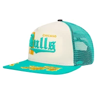 Men's Pro Standard Cream/Teal Chicago Bulls Visor Elite Classic Trucker Snapback Hat