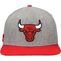 Casquette Snapback bicolore avec logo classique des Chicago Bulls Pro Standard gris/rouge pour hommes