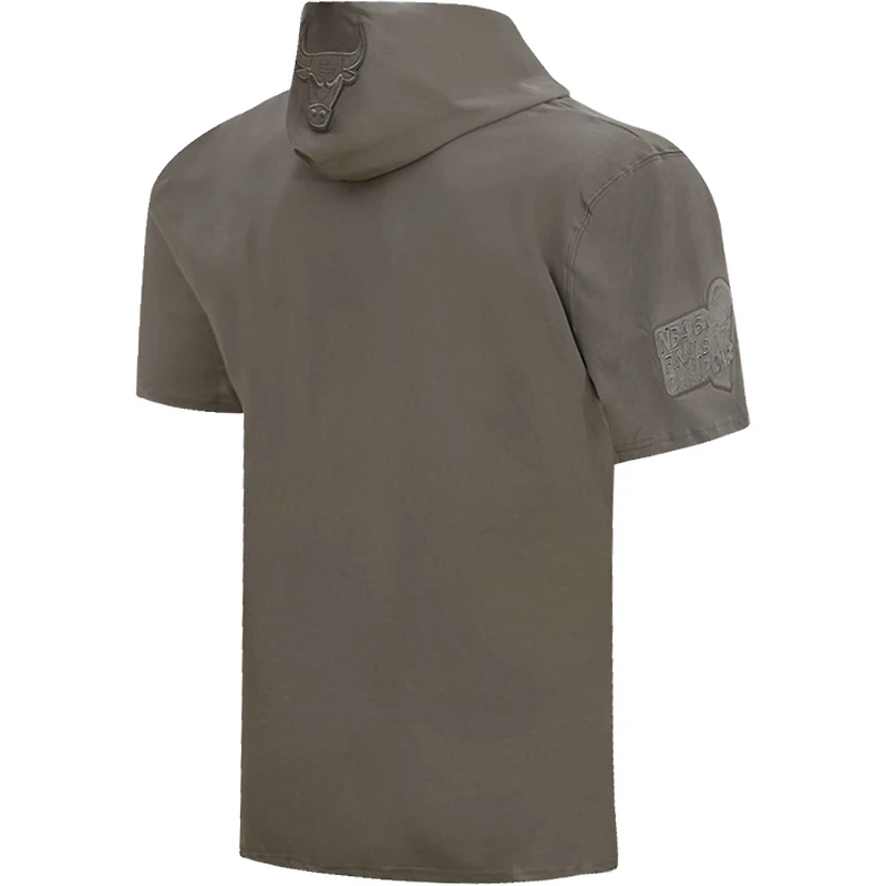 Men's Pro Standard  Gray Chicago Bulls Neutrals Short Sleeve Pullover Hoodie