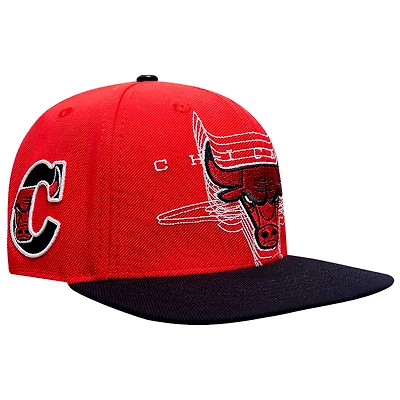 Men's Pro Standard Red/Black Chicago Bulls Logo Morph Snapback Hat