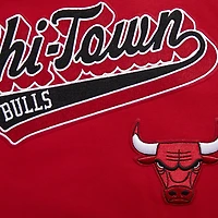 Men's Pro Standard Red Chicago Bulls Script Tail Pullover Hoodie