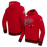 Men's Pro Standard Red Chicago Bulls Script Tail Pullover Hoodie