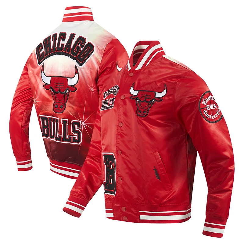 Men's Pro Standard Red Chicago Bulls Sublimated Satin Full-Snap Jacket