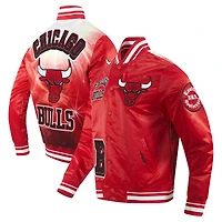 Men's Pro Standard Red Chicago Bulls Sublimated Satin Full-Snap Jacket