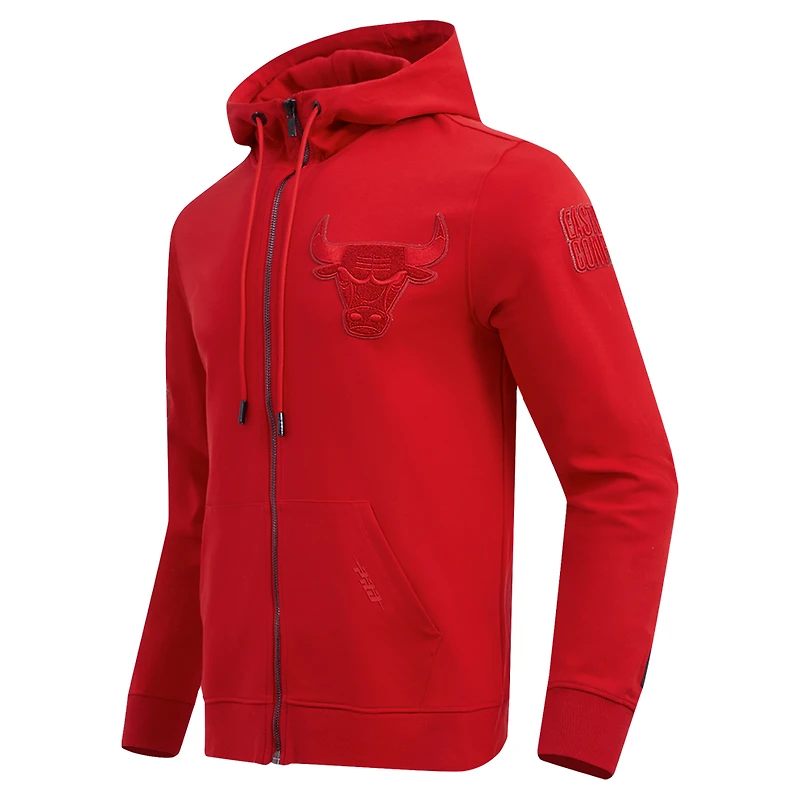 Veste à capuche entièrement zippée Pro Standard Red Chicago Bulls triple ton sur DK pour hommes