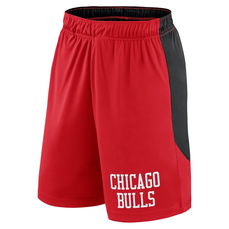 Short de performance rouge/noir pour homme des Chicago Bulls
