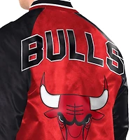 Veste universitaire raglan à boutons-pression Starter rouge/noir Chicago Bulls Intronisé pour homme
