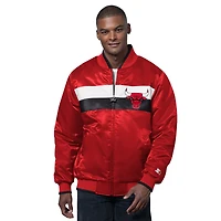 Veste universitaire en satin Ambassador pour homme, rouge/noir, des Chicago Bulls