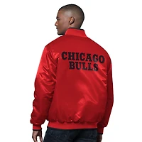 Veste universitaire en satin Ambassador pour homme, rouge/noir, des Chicago Bulls