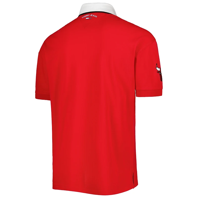 Polo en piqué Stanley des Chicago Bulls de Tommy Jeans pour homme, rouge