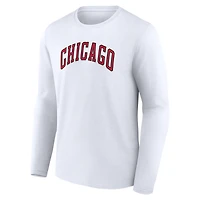 T-shirt à manches longues blanc pour homme avec logo alternatif des Chicago Bulls