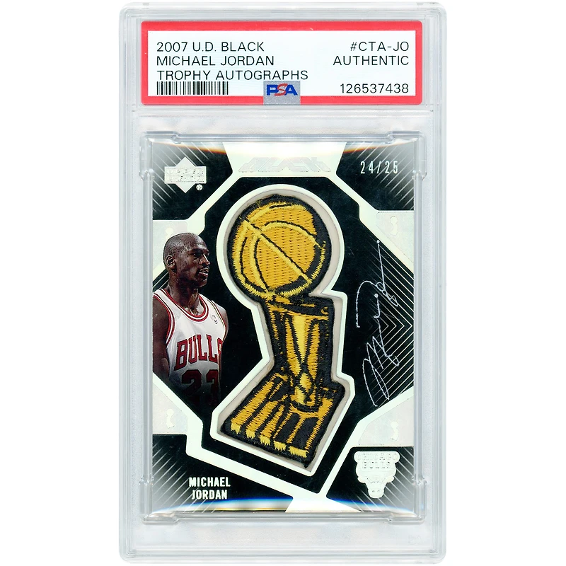 Michael Jordan Chicago Bulls Autographed 2007 Upper Deck Black Trophy Sigs #CTA-JO #24/25 PSA Authenticated Card