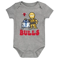 Body gris chiné pour nouveau-né et nourrisson des Chicago Bulls Star Wars R2-D2 C-3PO Best Buds