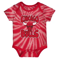 Newborn & Infant White/Red Chicago Bulls Monterey Tie-Dye - 2-Pack Bodysuit Set