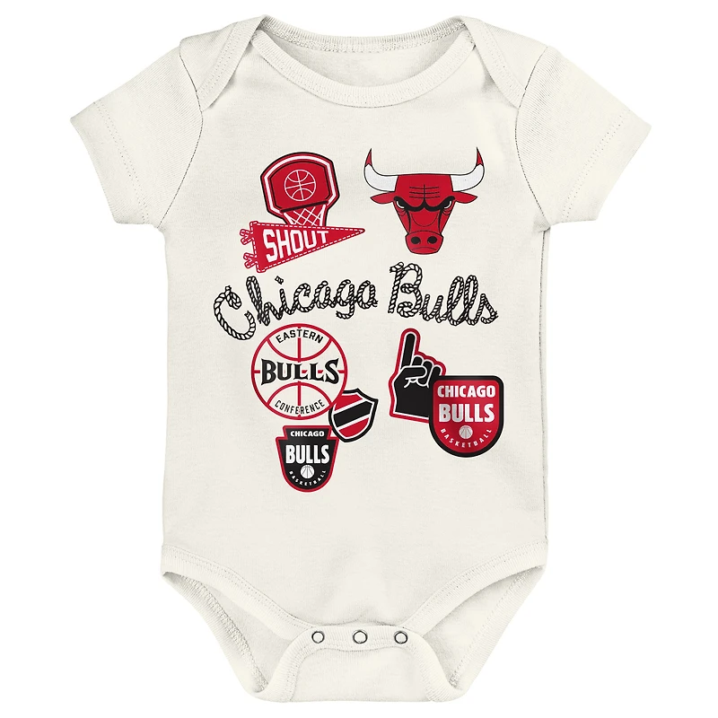 Ensemble de trois bodies pour nouveau-né Outerstuff Chicago Bulls Littlest Player