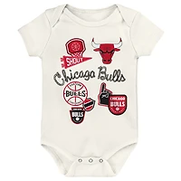 Ensemble de trois bodies pour nouveau-né Outerstuff Chicago Bulls Littlest Player