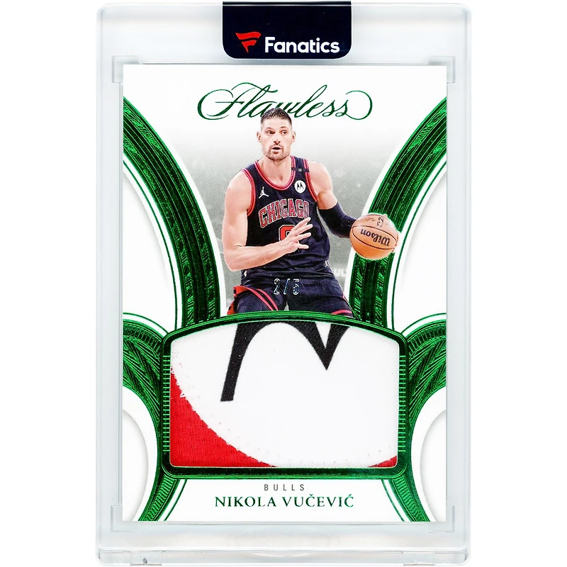 Nikola Vučević Chicago Bulls 2024-25 Panini Flawless Emerald Relic #P-NKV #2/5 Card