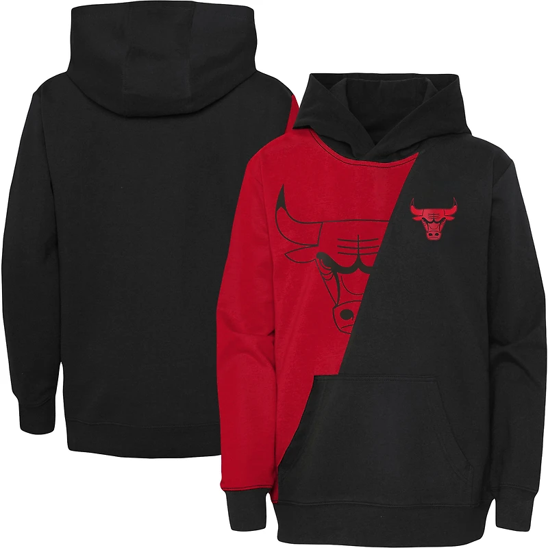 Sweat à capuche fendu inégalé des Chicago Bulls préscolaire rouge/noir