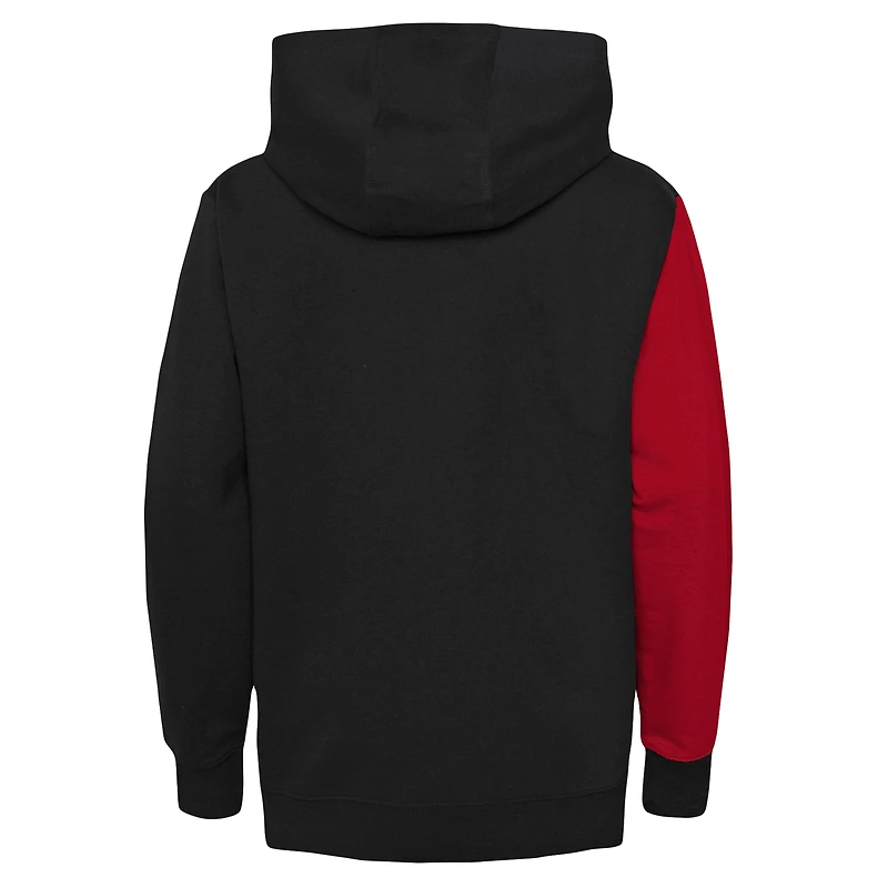 Sweat à capuche fendu inégalé des Chicago Bulls préscolaire rouge/noir