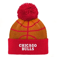 Preschool Red Chicago Bulls Basketball Head Cuffed Knit Hat with Pom