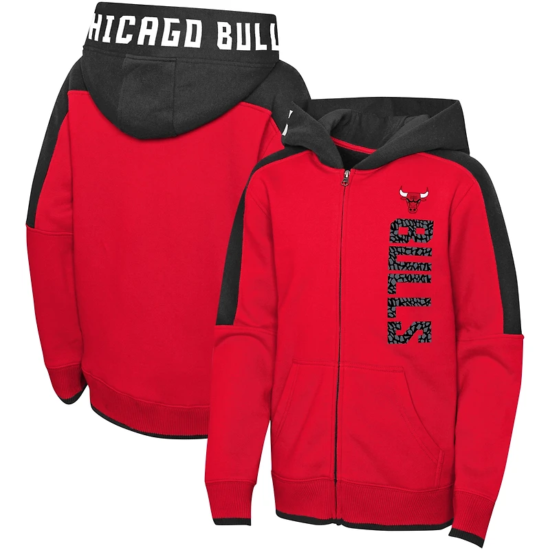 Sweat à capuche entièrement zippé Post-Up Red Chicago Bulls pour enfants d'âge préscolaire
