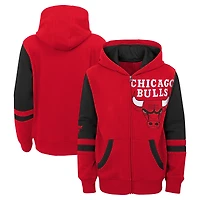 Sweat à capuche entièrement zippé pour enfants d'âge préscolaire Red Chicago Bulls Straight To The League