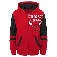 Sweat à capuche entièrement zippé pour enfants d'âge préscolaire Red Chicago Bulls Straight To The League
