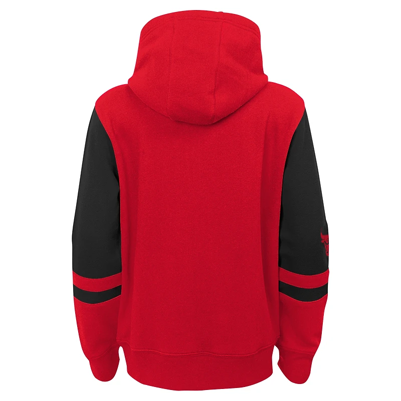 Sweat à capuche entièrement zippé pour enfants d'âge préscolaire Red Chicago Bulls Straight To The League