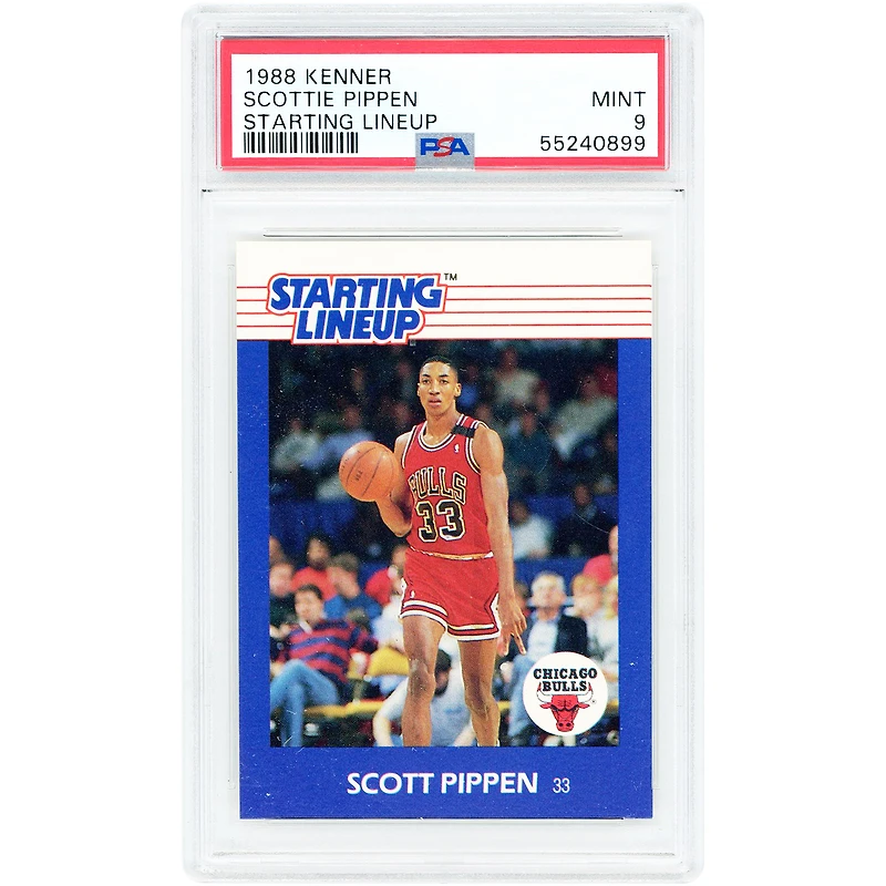 Scottie Pippen Chicago Bulls 1988-89 Kenner Starting Lineup #NNO PSA Authenticated 9 Rookie Card