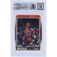 Scottie Pippen Chicago Bulls Carte de recrue autographiée 1988-89 Fleer #20 Beckett Fanatics Witnessed Authenticated 10 Rookie avec inscription "HOF 10"