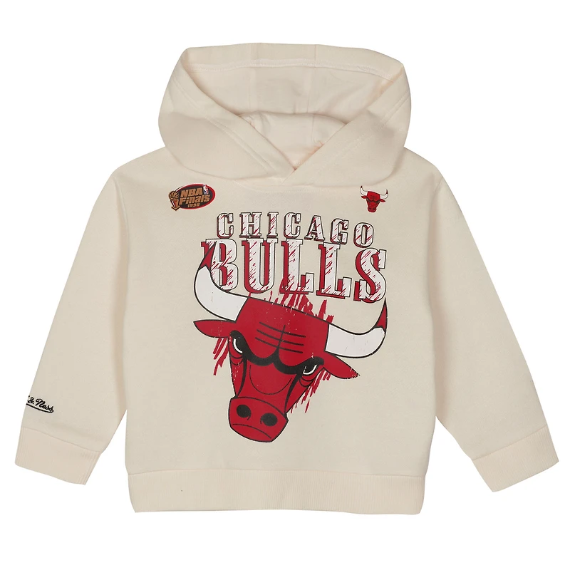 Toddler Mitchell & Ness  Cream Chicago Bulls Hang Time Oversized Pullover Hoodie Pants Set