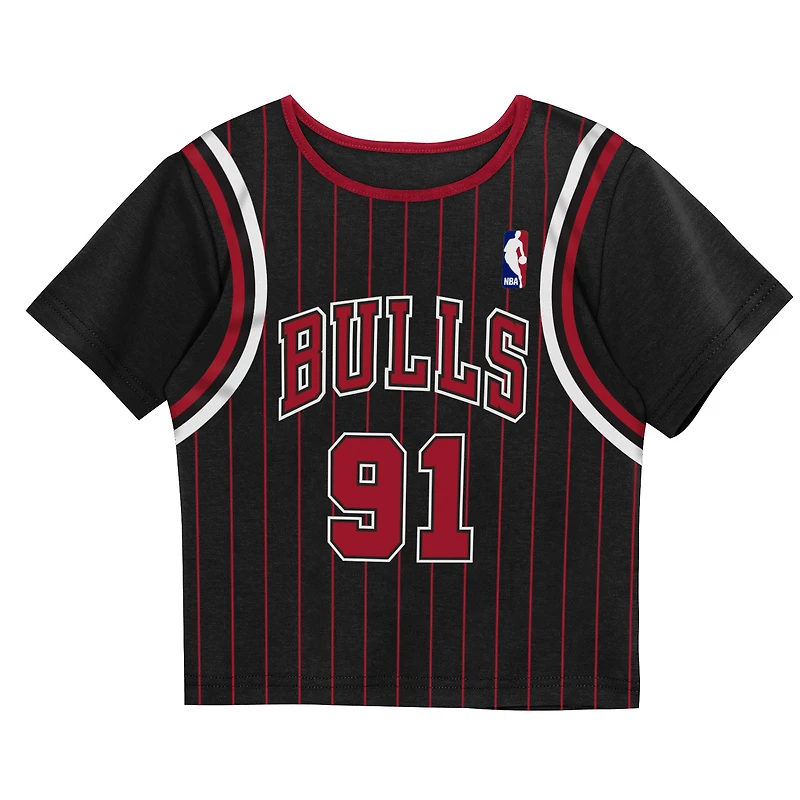 Toddler Mitchell & Ness Dennis Rodman Black Chicago Bulls 2-Piece Play by Place T-Shirt Shorts Set