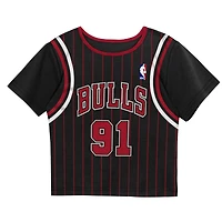 Toddler Mitchell & Ness Dennis Rodman Black Chicago Bulls 2-Piece Play by Place T-Shirt Shorts Set