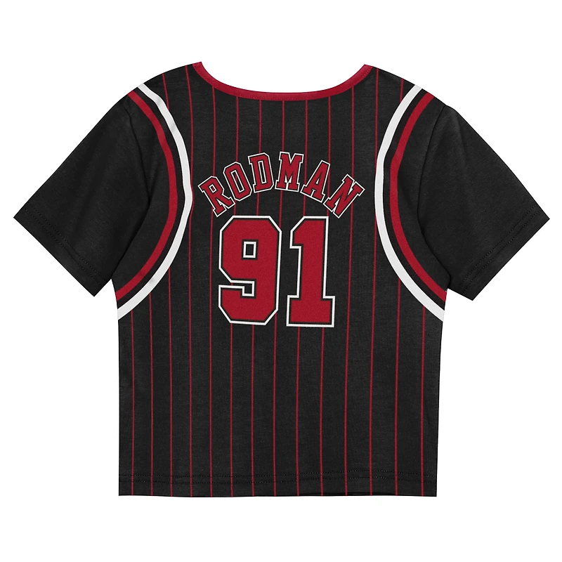 Toddler Mitchell & Ness Dennis Rodman Black Chicago Bulls 2-Piece Play by Place T-Shirt Shorts Set