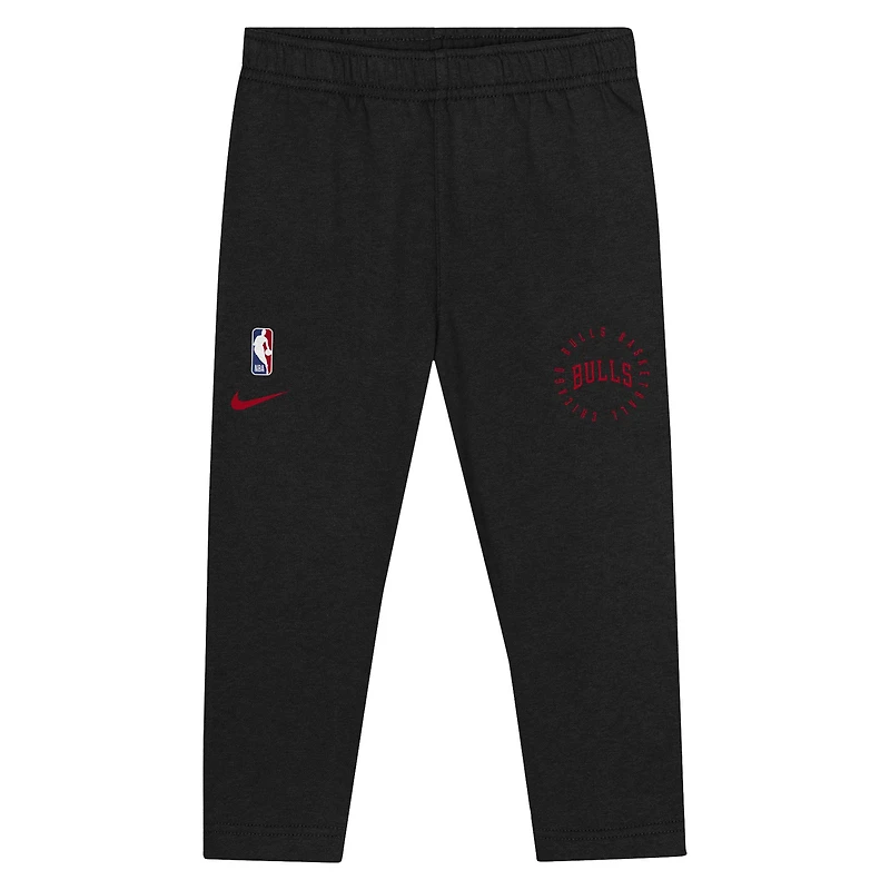 Ensemble sweat à capuche et pantalon de survêtement Nike Chicago Bulls Practice Club pour tout-petits, noir
