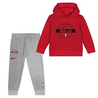 Ensemble sweat à capuche et pantalon de survêtement Nike rouge Chicago Bulls pour tout-petit