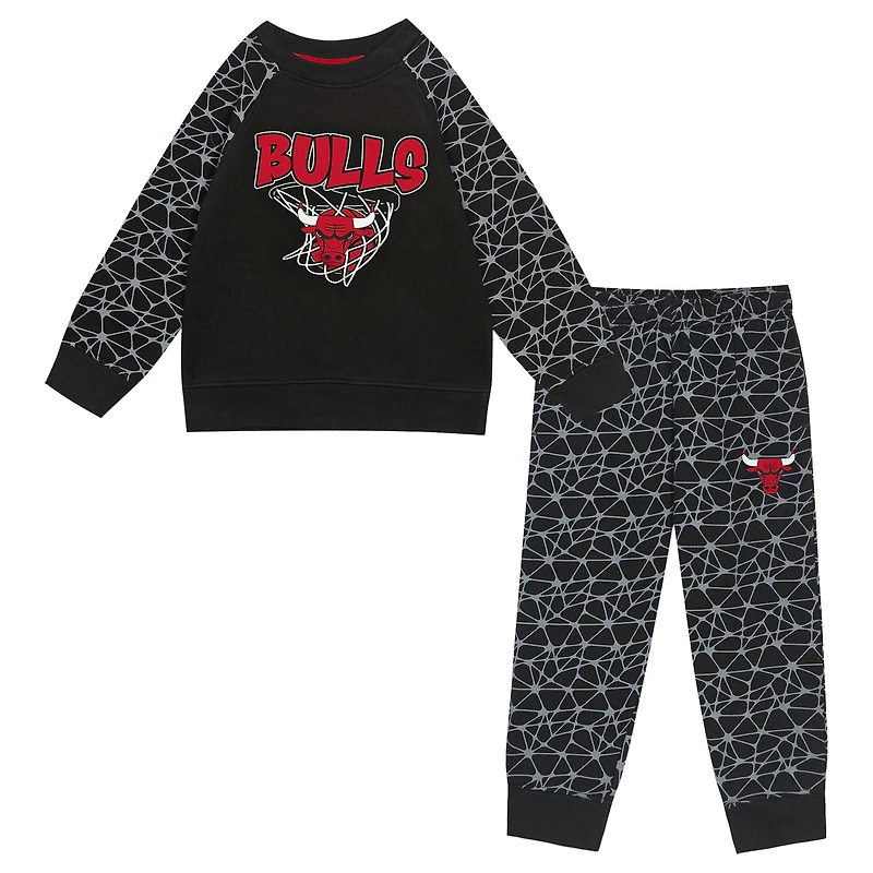 Toddler Outerstuff Black Chicago Bulls Nothing But Net Fleece Sweatshirt & Pants Set