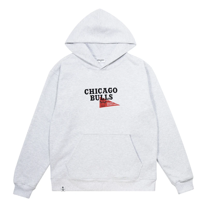 Unisex Enjoy Basketball x Chicago Bulls Heather Gray Hoop Enthusiast Capsule Collection Pullover Hoodie