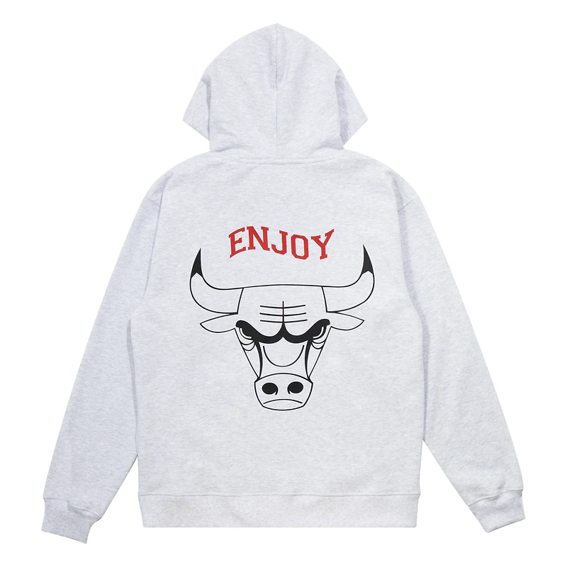 Unisex Enjoy Basketball x Chicago Bulls Heather Gray Hoop Enthusiast Capsule Collection Pullover Hoodie