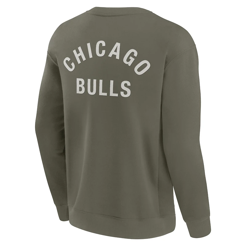 Unisex Fanatics Olive Chicago Bulls Elements Super Soft Fleece Pullover Sweatshirt