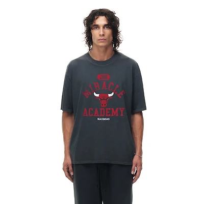 Unisex Heather Black Chicago Bulls Miracle Academy x NBA Collection Vintage Boxy T-shirt