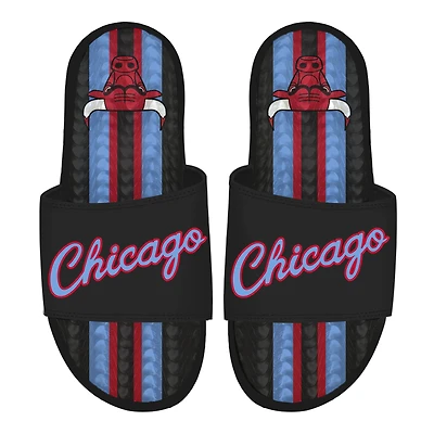 Sandales unisexe ISlide noires Chicago Bulls City Edition 2025/26 en gel