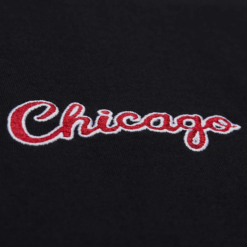 Unisex Mitchell & Ness Black Chicago Bulls Playmaker Vintage Logo T-Shirt