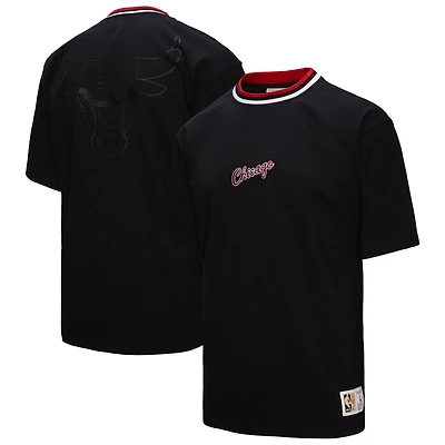 Unisex Mitchell & Ness Black Chicago Bulls Playmaker Vintage Logo T-Shirt