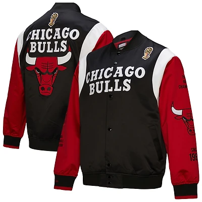 Unisex Mitchell & Ness Black Chicago Bulls Vintage Team Origins Satin Full-Snap Jacket