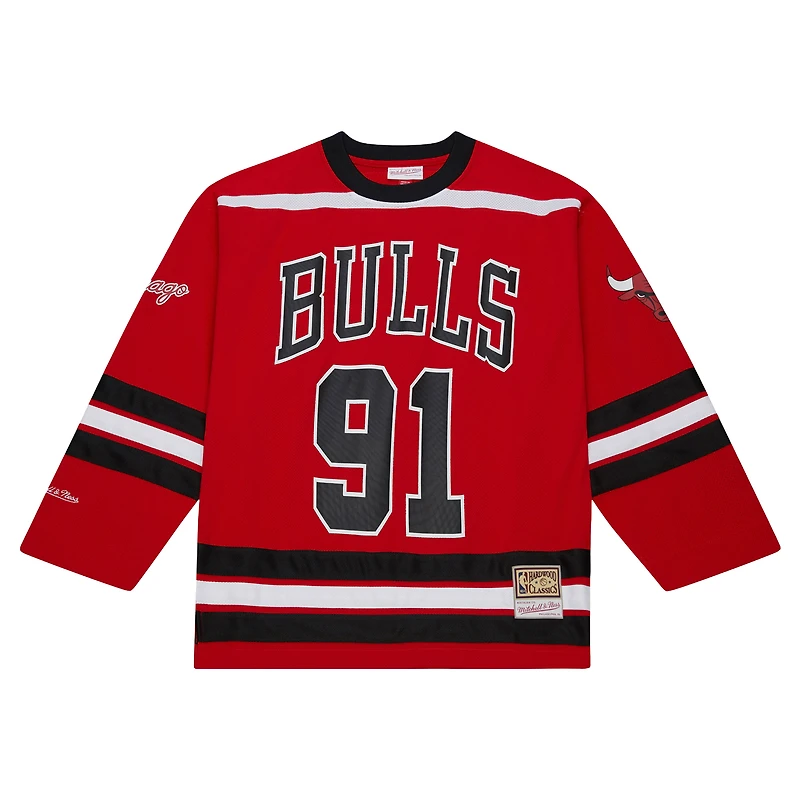 Maillot de hockey unisexe Mitchell & Ness Dennis Rodman Red Chicago Bulls Maxxed Out Fashion