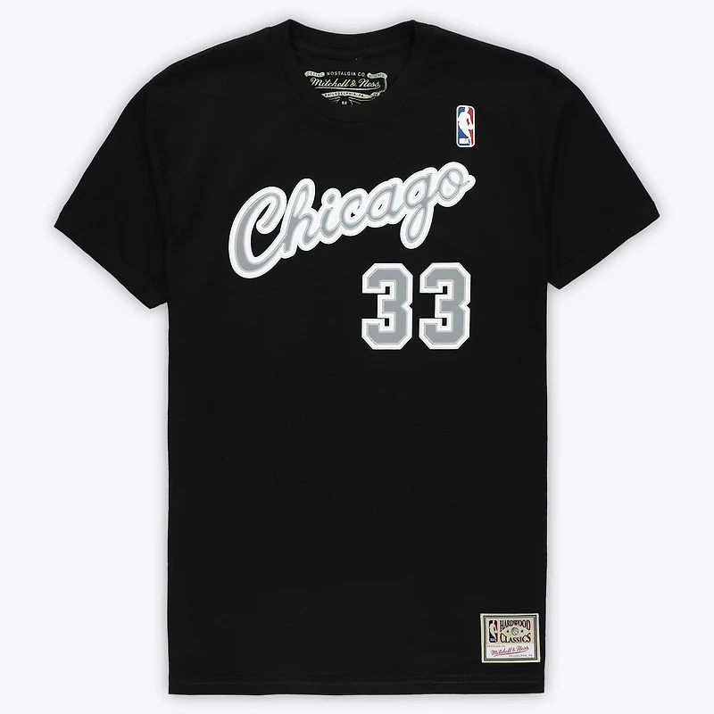 T-shirt unisexe Mitchell & Ness Scottie Pippen noir Chicago Bulls Hardwood Classics Reload 3.0