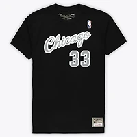 T-shirt unisexe Mitchell & Ness Scottie Pippen noir Chicago Bulls Hardwood Classics Reload 3.0