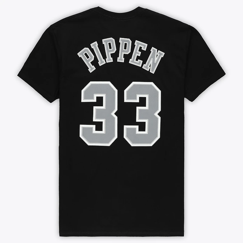 T-shirt unisexe Mitchell & Ness Scottie Pippen noir Chicago Bulls Hardwood Classics Reload 3.0