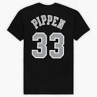 T-shirt unisexe Mitchell & Ness Scottie Pippen noir Chicago Bulls Hardwood Classics Reload 3.0